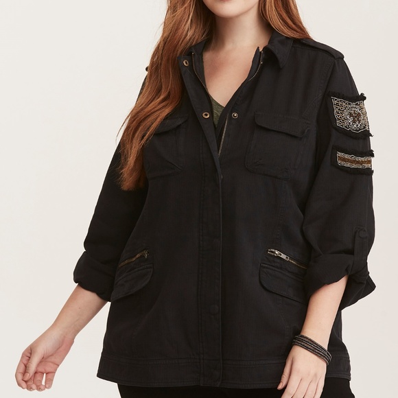 Torrid Jackets & Blazers - Torrid Stretch Twill Beaded Shirt Jacket🥳